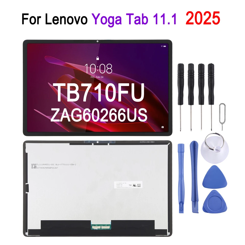 TB710FU IPS LCD Screen For Lenovo Yoga Tab 11.1 2025, TB710FU ZAG60266US Tablet Display Touch Screen Repair Replacement Part