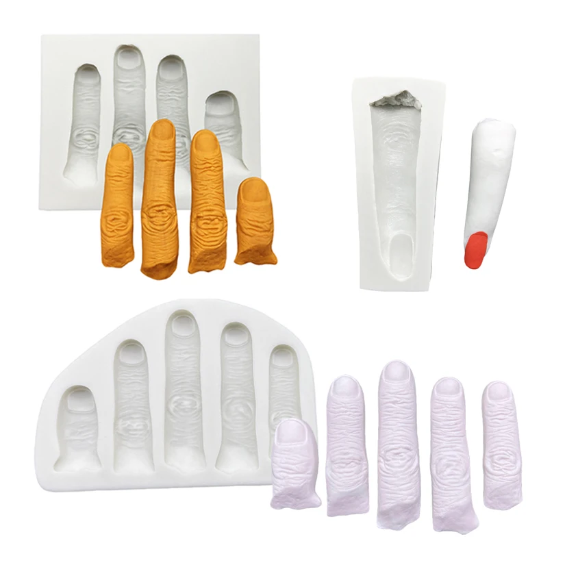 De silicona para dedos molde para figuras de azúcar resina herramientas molde para hornear cupcakes utensilios para decoración de tortas con Fondant