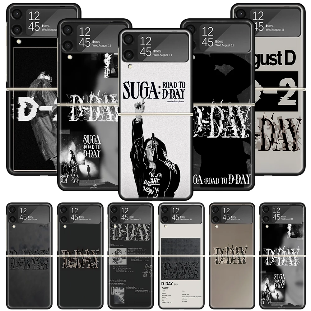 SUGA D-DAYs Phone Case For Samsung Galaxy Z Flip 6 5 4 3 5G Shockproof Cover Z Flip6 ZFlip5 Flip3 Flip4 Luxury Shell Galaxy Z Fl