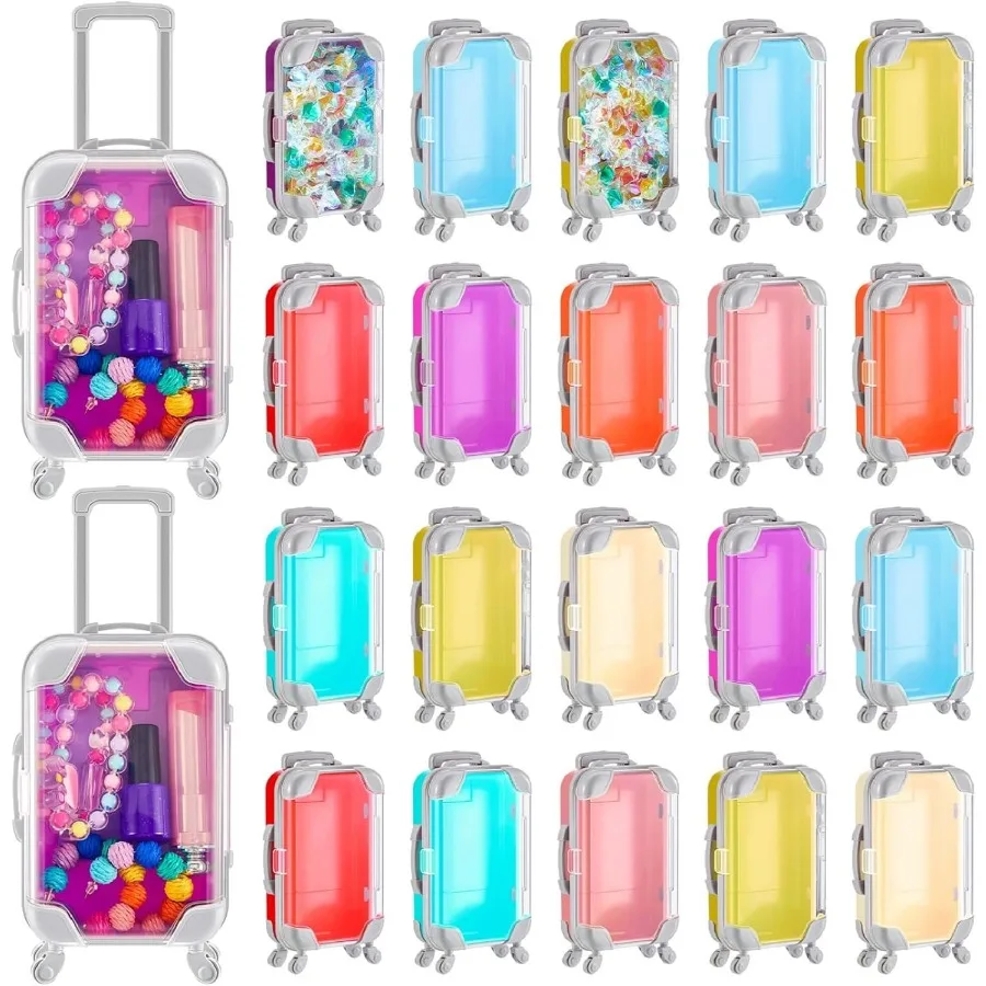 

Tco for you 24 Pack Suitca Party Favor Gift ox Mi 6.7 x 3.8 x 2 Inces 9 Col Plastic Tiny Travel La for Candy Makeup lry Girl ir