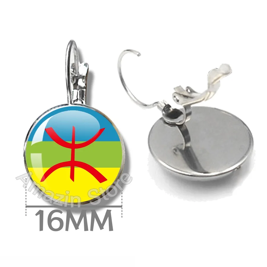 Berber Flag Australian Lndigenous Flag Gypsy Flag Syrian Opposition Flag Jewelry 16mm Pendant Convex Glass Earrings Gift
