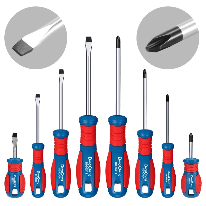 Chave de Fenda Phillips CRV Aço Cromo Vanádio Ponta Magnética Tratamento Térmico Total Cabo TPR 3 5 6 8mm PH0 PH1 PH2 PH3 Ferramentas Reparo