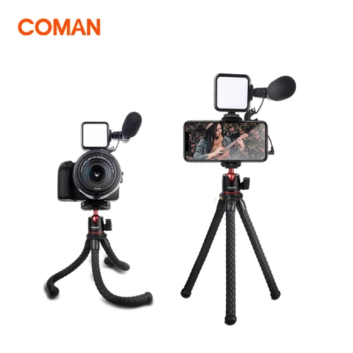 COMAN MT40 Octopus trípode Flexible para teléfono cámara DSLR con Control remoto para iPhone Samsung Huawei Xiaomi