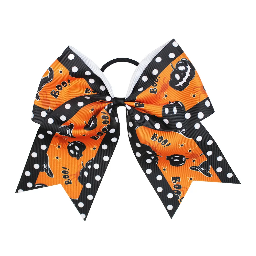 

12pcs/Lot 8" New Custom Cute Funny Cartoon Bowknot Halloween Hair Band for Kid Girl Fashion Children Hair Tie Accessories