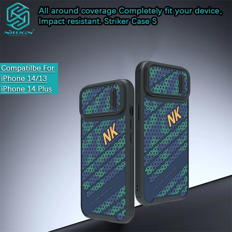 

Магнитный чехол Nillkin Striker для iPhone 14 Pro Max/14 Plus/14 + S стереоскопическая текстура объектив скользящая крышка чехол для телефона ТПУ + ПК