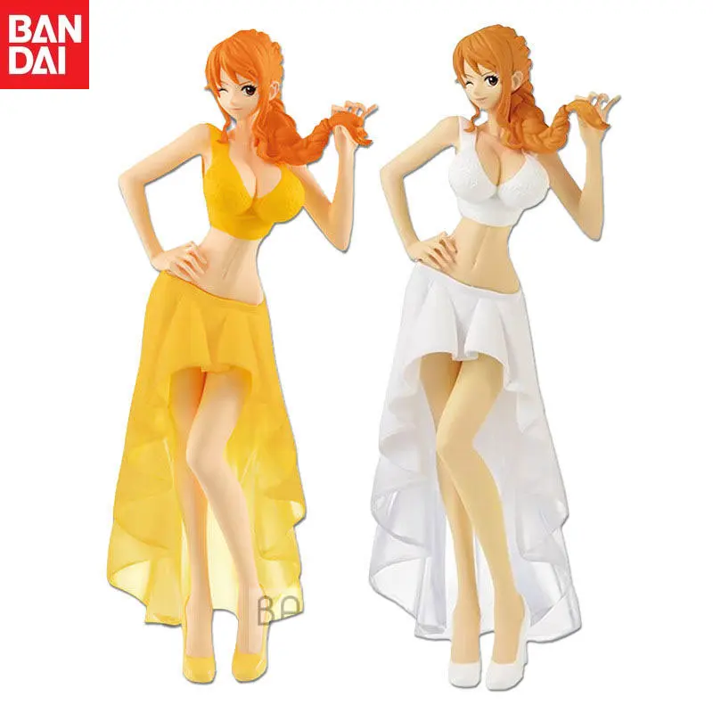 In Stock Bandai Original One Piece LADY EDGE Nami Wedding Dress Action Figure Model Children's Gifts