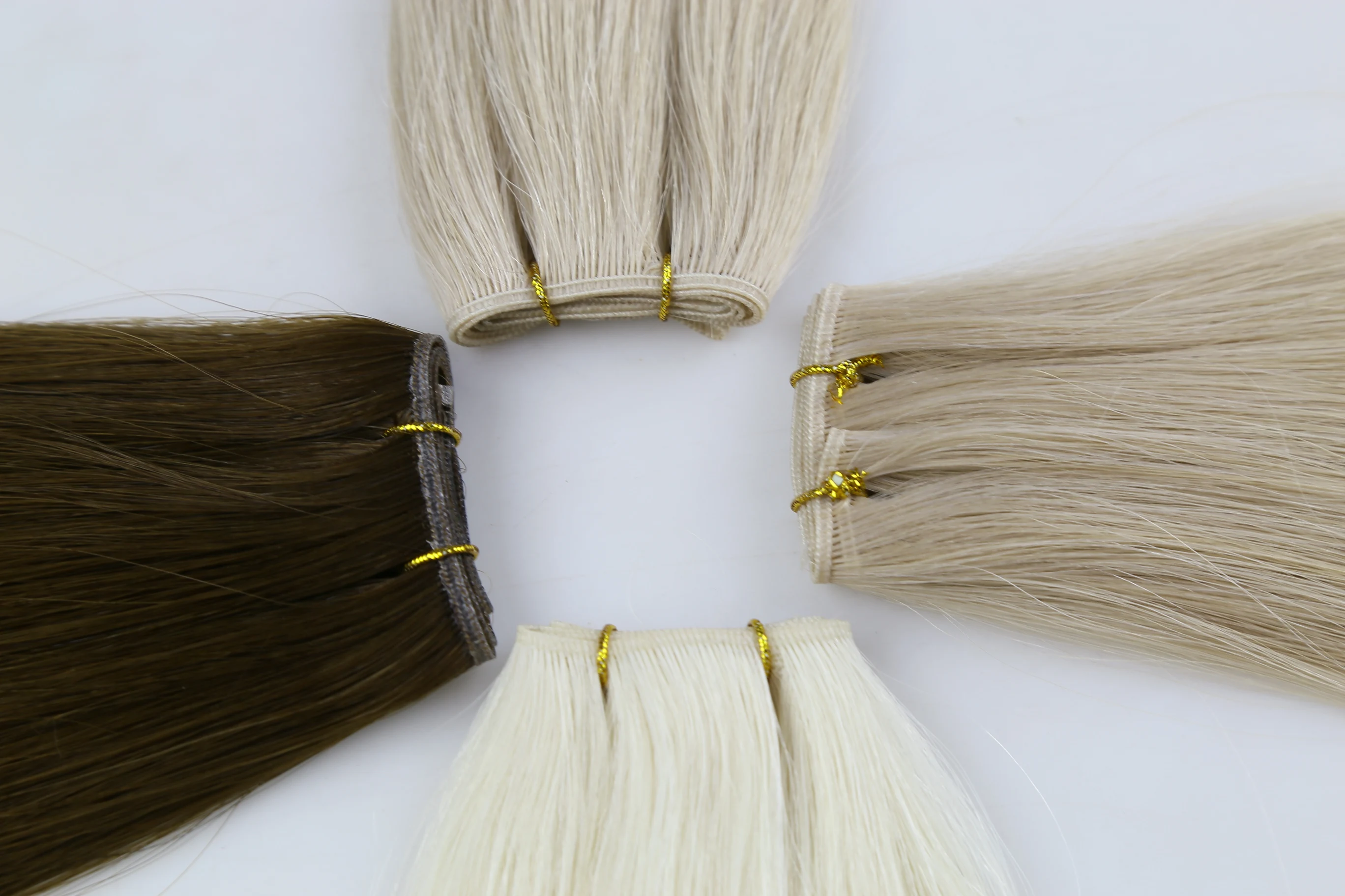 100% Human Hair Weft Virgin Hair No Short Hair Neat Ends For Salon Use Professional Quality Custom Color Matching