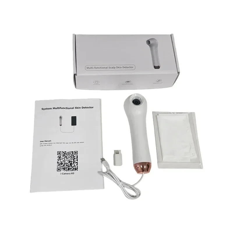 Profesjonalny cyfrowy dermatoskop bezprzewodowy HD 2025 do analizy skóry głowy, powiększający pory, analizator skóry twarzy i włosów.