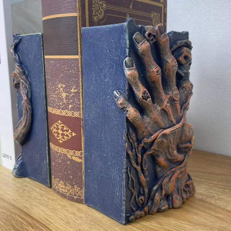 

Skull Bookend Sculpture Vintage Resin Small Bookend Sculpture Bookend Decor Desktop Statue Ornament Figurine Craft