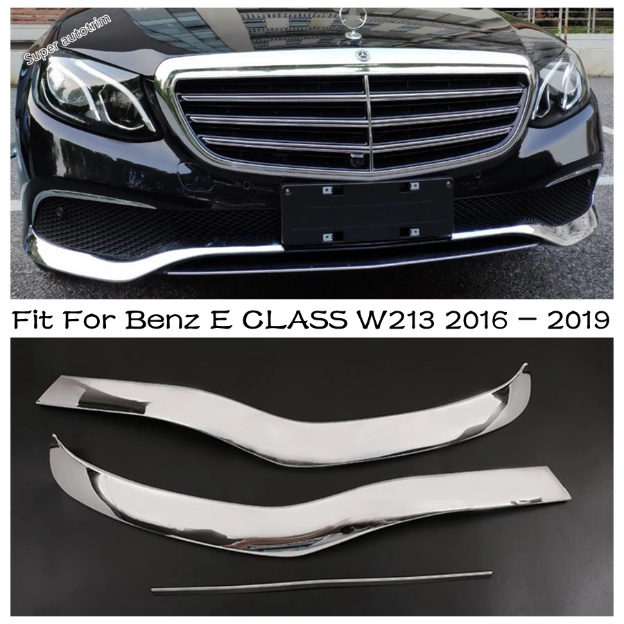 

Front Bumper Bottom Corner Stripes Protection Cover Trim Chrome Exterior Accessories For Mercedes Benz E CLASS W213 2016 - 2019