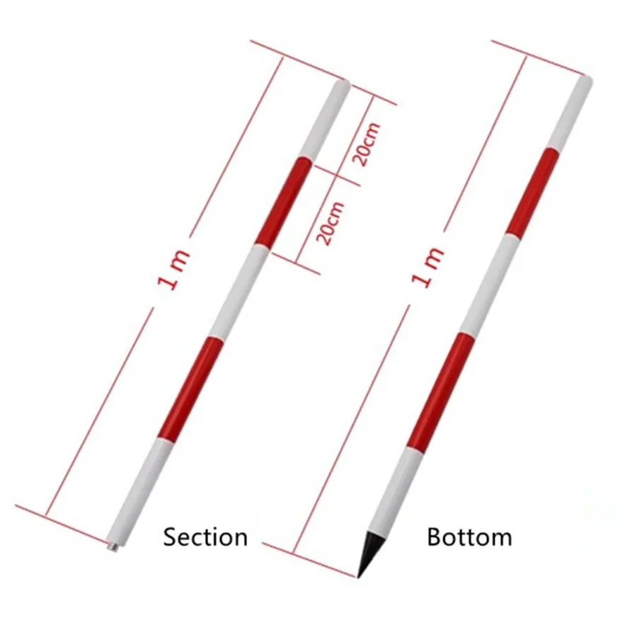 2M Prism Pole Surveying Survey Poles GPS Surveying 1m/2m/3m/4m/5m pole