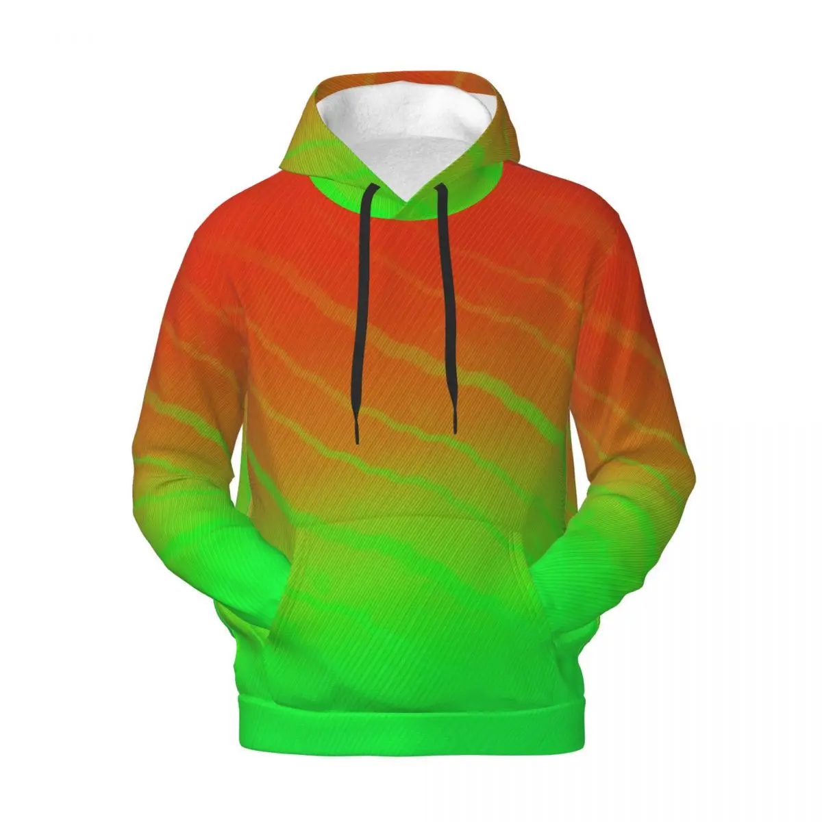 Two Tone Hoodies Winter Green Orange Striped Street Fashion Hooded Shirt Unisex y2k Cute Classic Oversized Pullover Hoodie