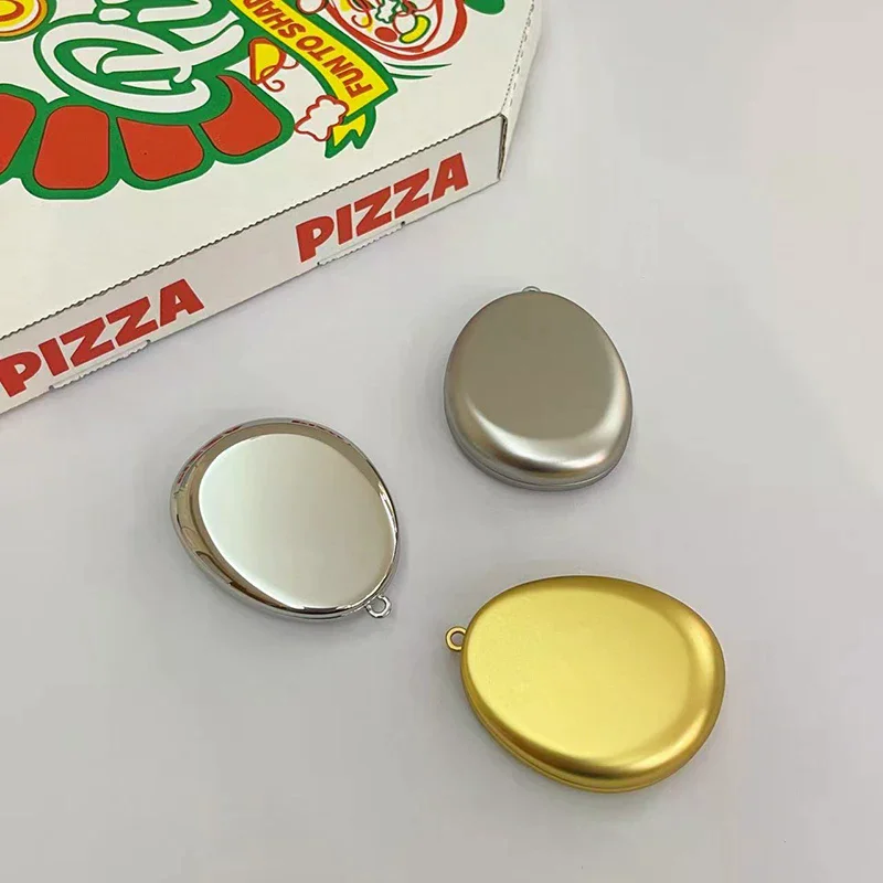 Espejo cosmético de doble cara con forma de ostra, espejo plegable deslizante, espejo de mano para niñas, espejo de tocador compacto irrompible