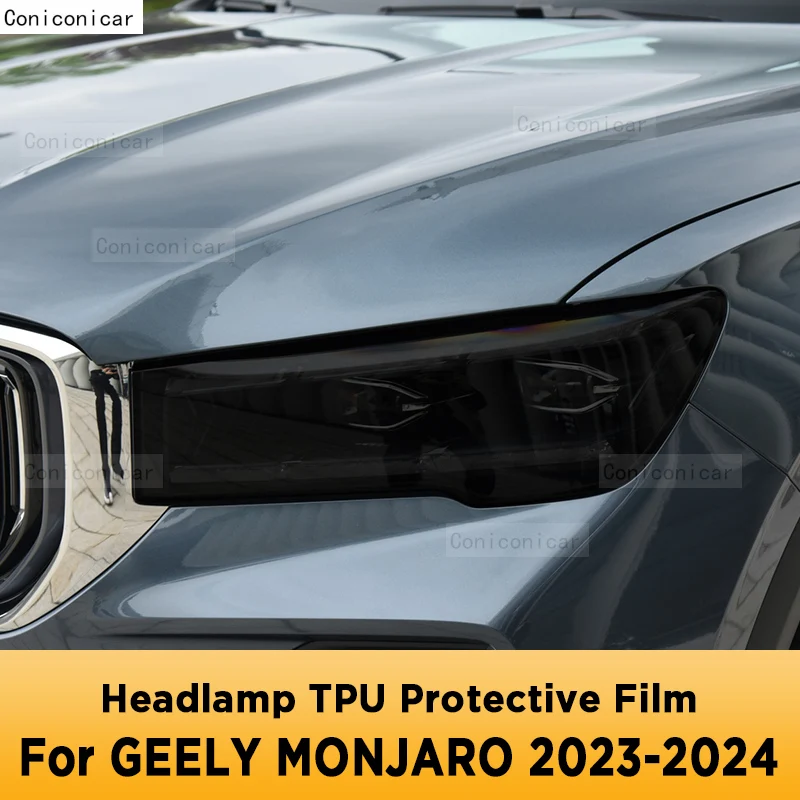 

For GEELY Monjaro 2023 2024 Car Exterior Headlight Anti-scratch Front Lamp Tint TPU Protective Film Cover Repair Accessories