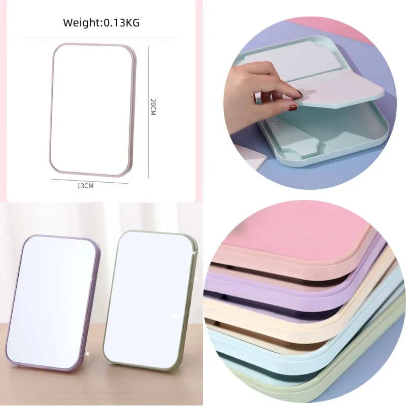 YS00108-specchio da principessa per il trucco specchio da tavolo portatile pieghevole per dormitorio portatile grande su un lato semplice