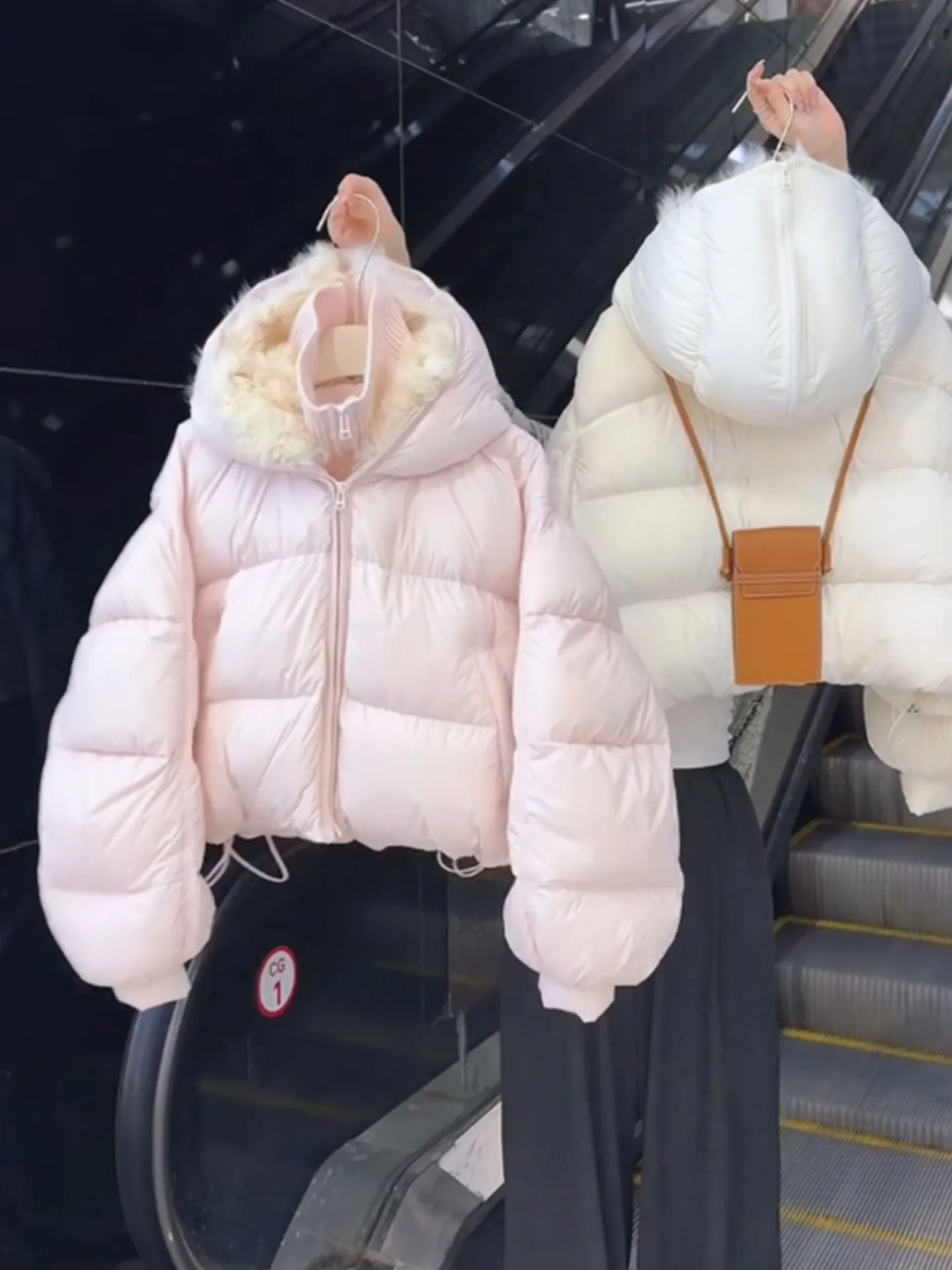 

Korean Sle ort Puffer Jaet Women's Thiened Warm Coat Bread Sle Winter Outerwear High Waist Long Sve Zipper Closure