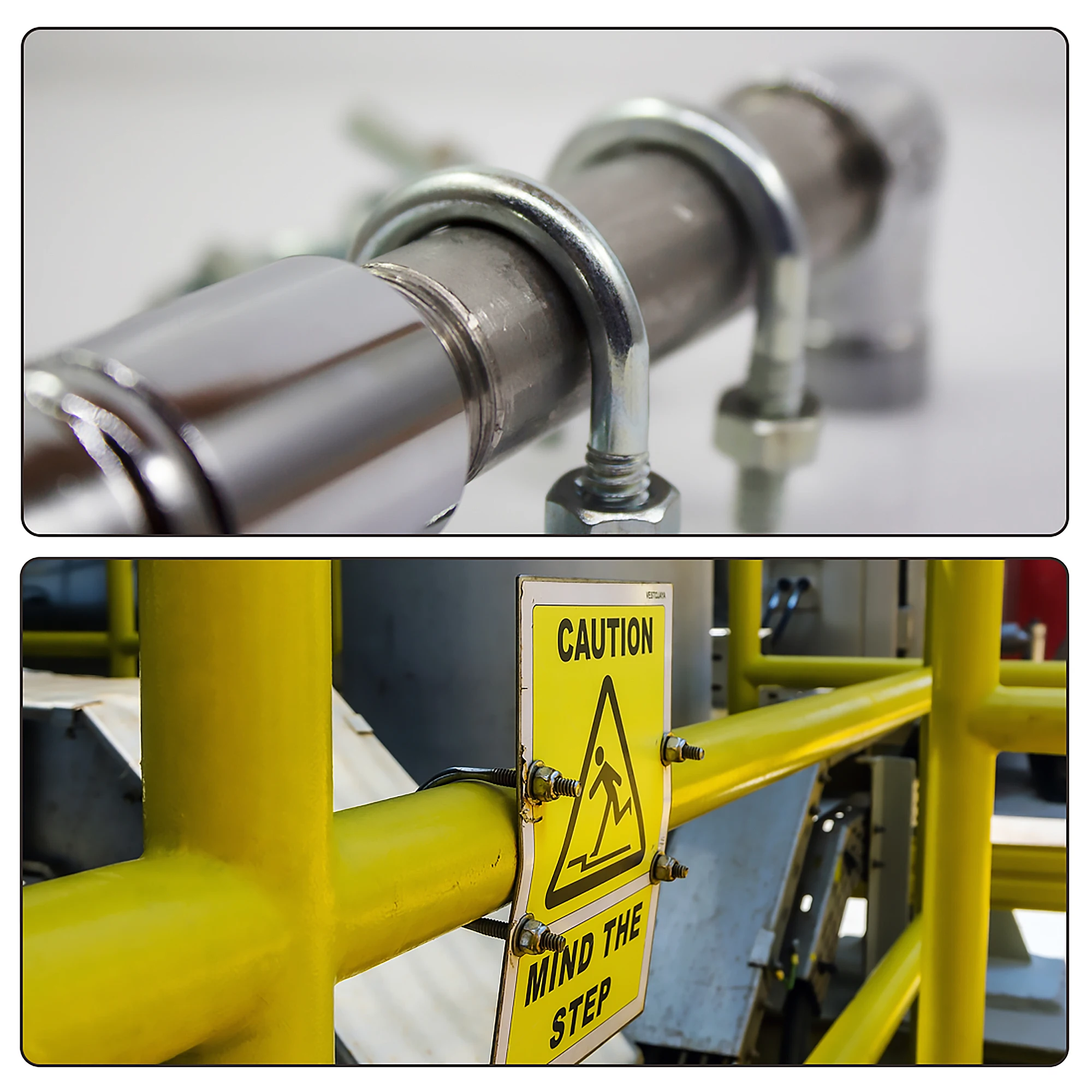 Uxcell 1/2/4 juegos M6 M8 M10 pernos en U redondos 31 mm-120 mm de ancho interior de acero con tuerca, placa, arandela