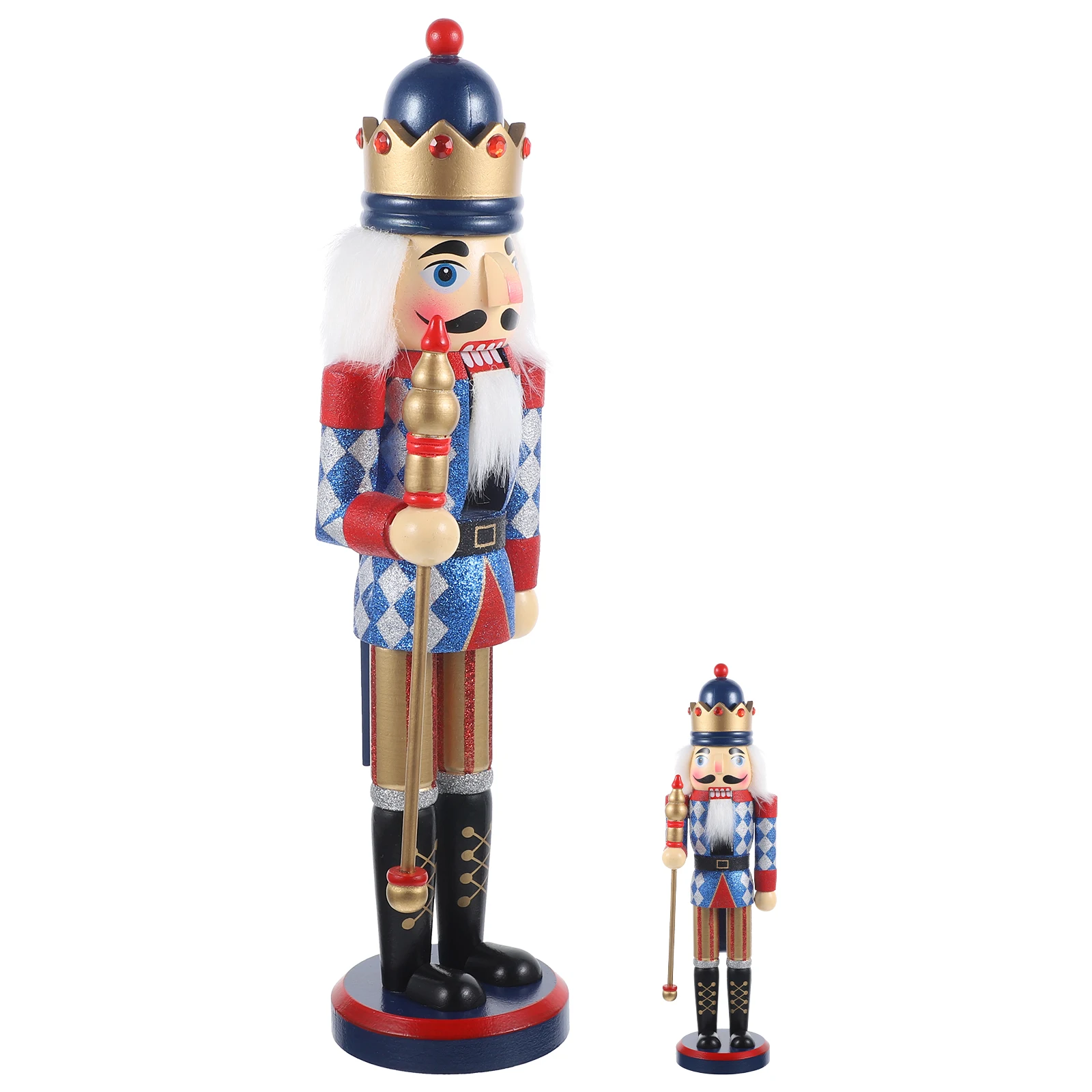 

Wooden Nutcracker Puppet Christmas Ornament Decor Figure Toy Soldier Home Car Xmas Gift Desktop Statue Figurine Craft Mini Model