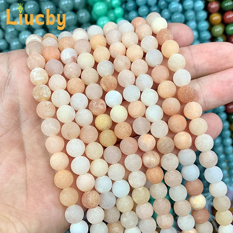 Matte Naturstein Ost gräber Chalcedon runde Perlen für Schmuck herstellung DIY Schmuck Komponente Ringe 15 "Strang 4/6/8/10/12mm