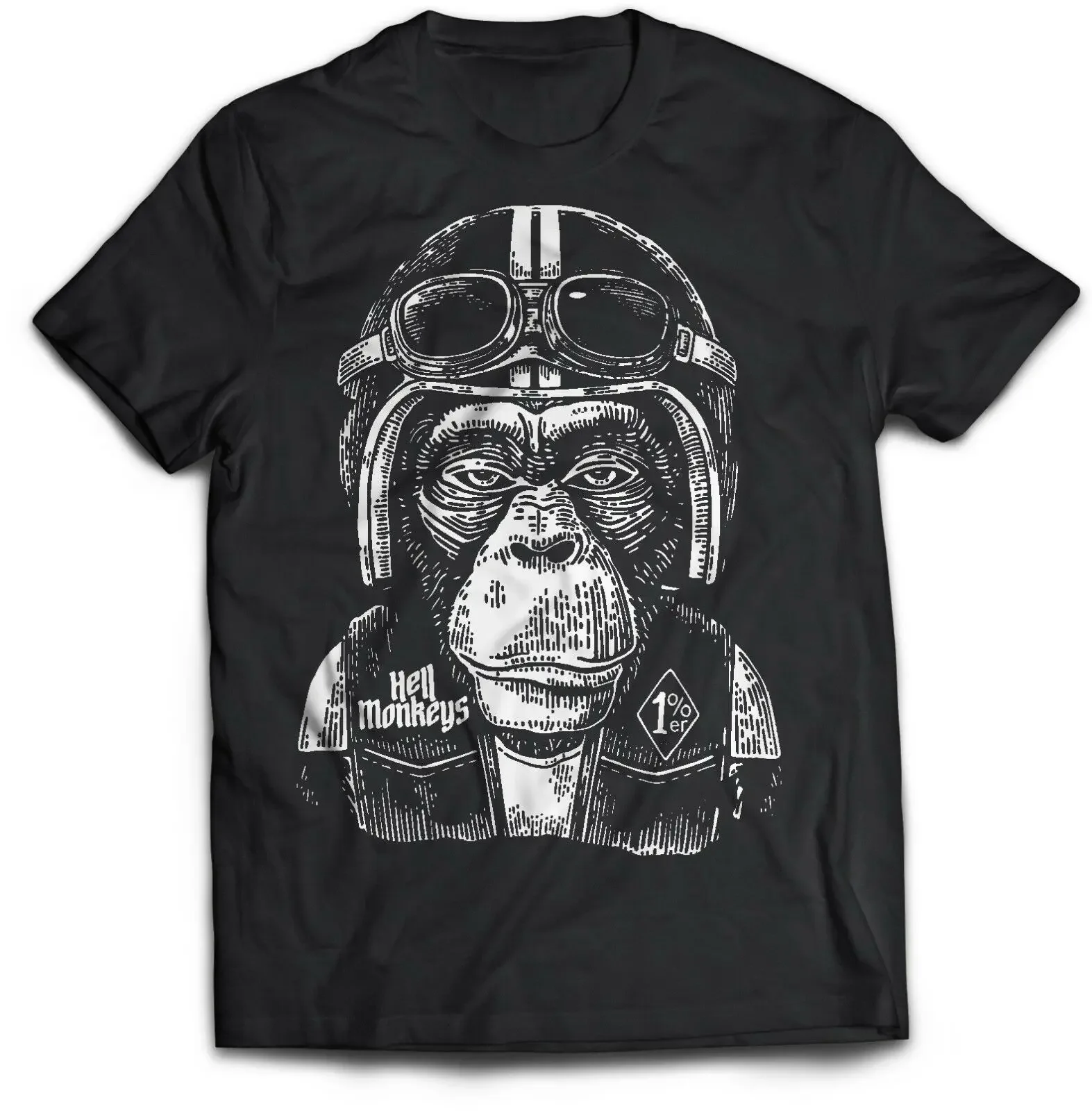 Funny Design Hell Monkeys Rider Biker Motorcycle Punk T-Shirt Summer Cotton Short Sleeve O-Neck Men's T Shirt New S-3XL