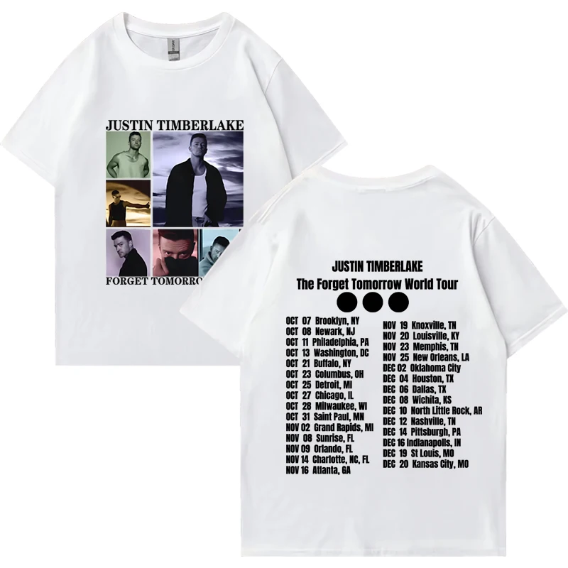 Hot sale Justin Timberlake Forget Tomorrow 2024 Tour T Shirt Men Women Casual Oversized short sleeve t-shirts Unisex Cotton Tops