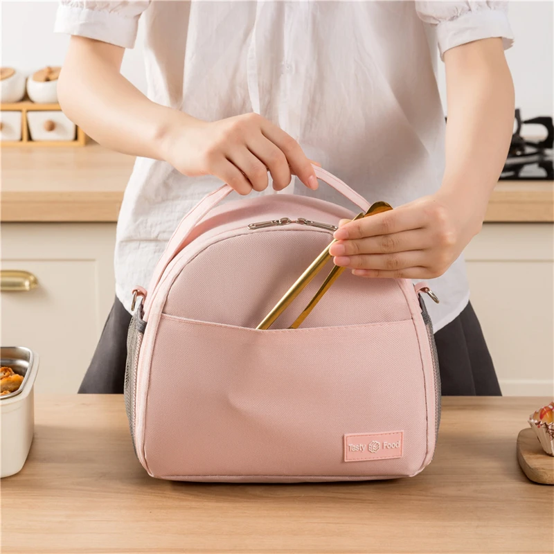 Semicircle Insulated Lunch Bag Portable Lunch Box Ice Pack Tote Food Container Fresh Cooler Picnic Bags Large Capacity Thermal