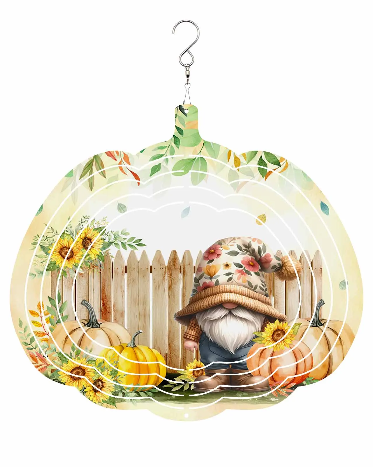 

Подвесной вращающийся 3d-спиннер из нержавеющей стали для дома, украшение для балкона в виде тыквы, листа, карлика на День Благодарения