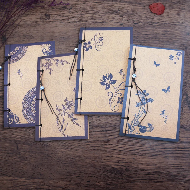 Vintage Flower Kraft Paper Notebook Planner Vintage Notepad for School Office Supplies Stationery Promotion Gift