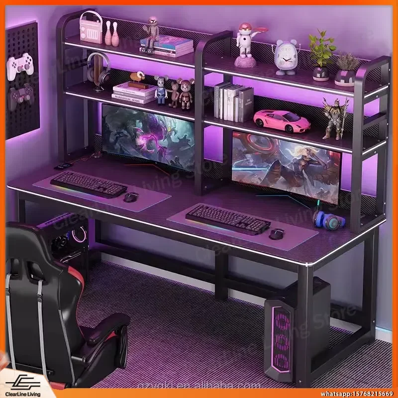 

Gaming Desk Carbon Fiber Desktop Ergonomic Adjustable Height Standing Desk for PC Gaming Setup Home Office Computer