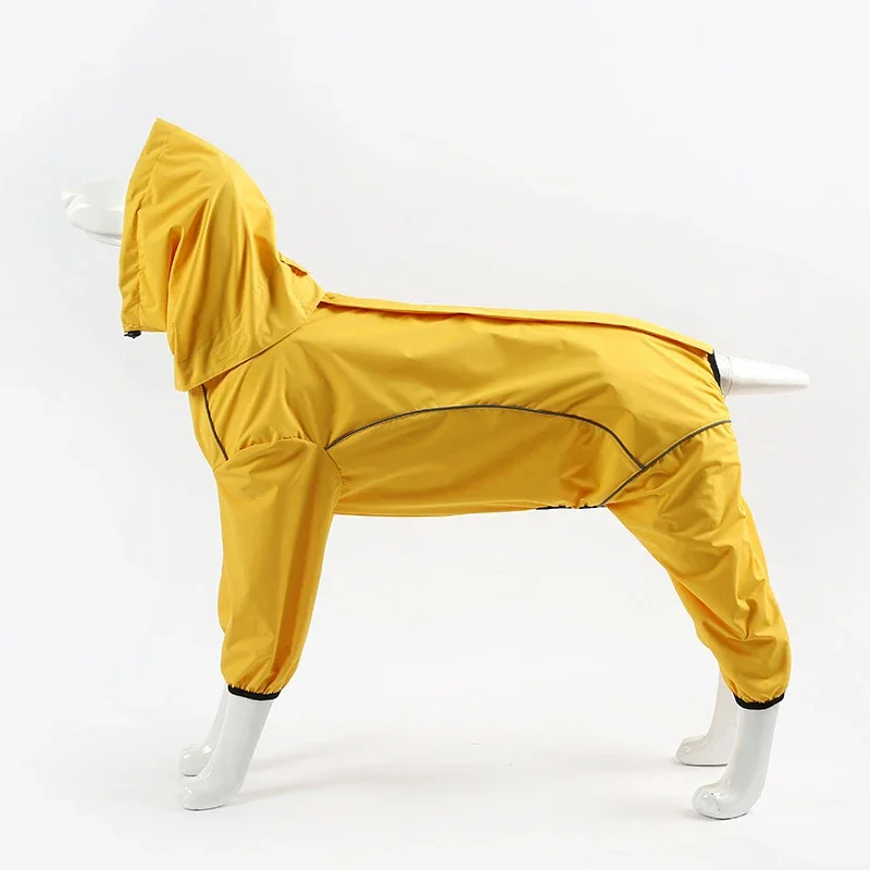 

Custom Reflective Pet Dog Jumpsuit Waterproof Raincoat LargeJacket Walking Large Pet Clothes Waterproof Dog Raincoat