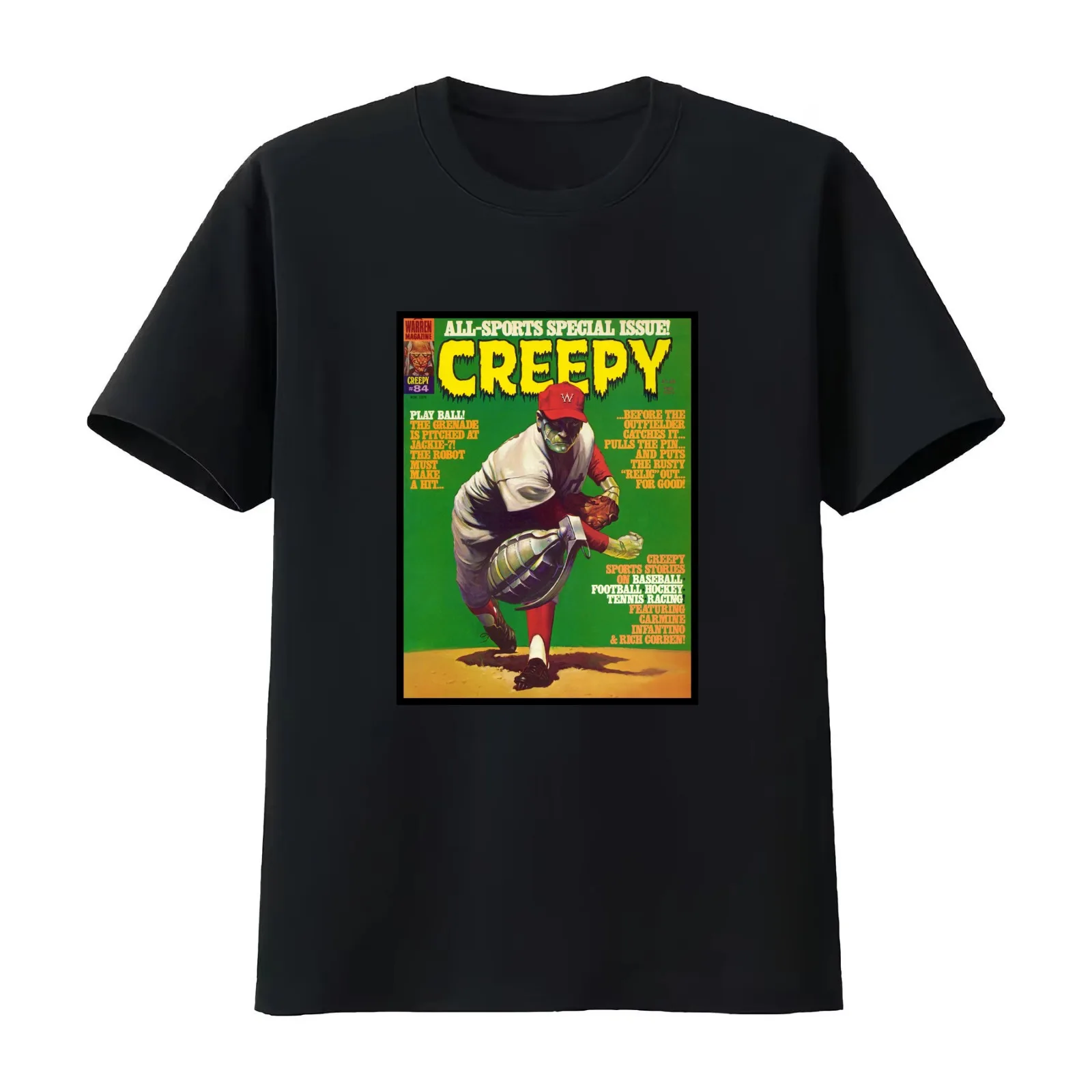 OH MY! ANOTHER GREAT VINTAGE CREEPY #84 MAGAZINE COVER! T-Shirt Summer Casual Cotton Tee Unisex Men Women