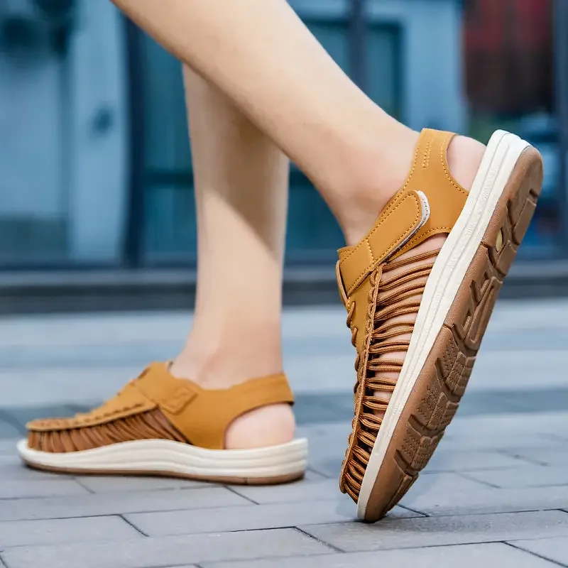 

Сверхлегкая мужская обувь, дышащая, уличная, удобная, номер 41, в продаже, стильные, повседневные, трендовые, скидка 2024, мужские сандалии босиком