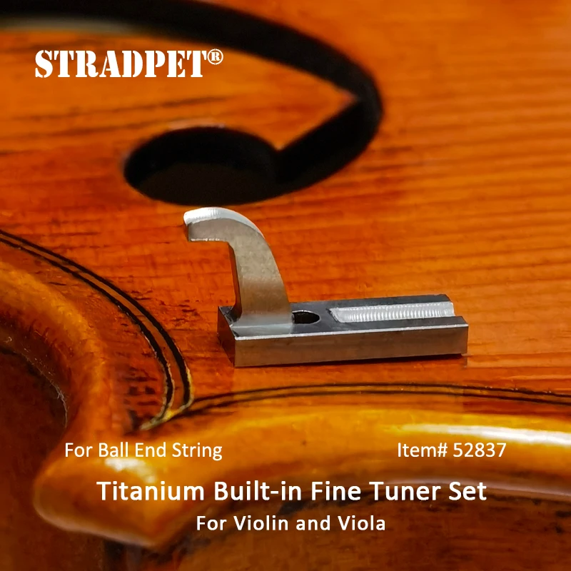 STRADPET violin built-in titanium fine tuner set for BALL-end string, Violin and viola accessories