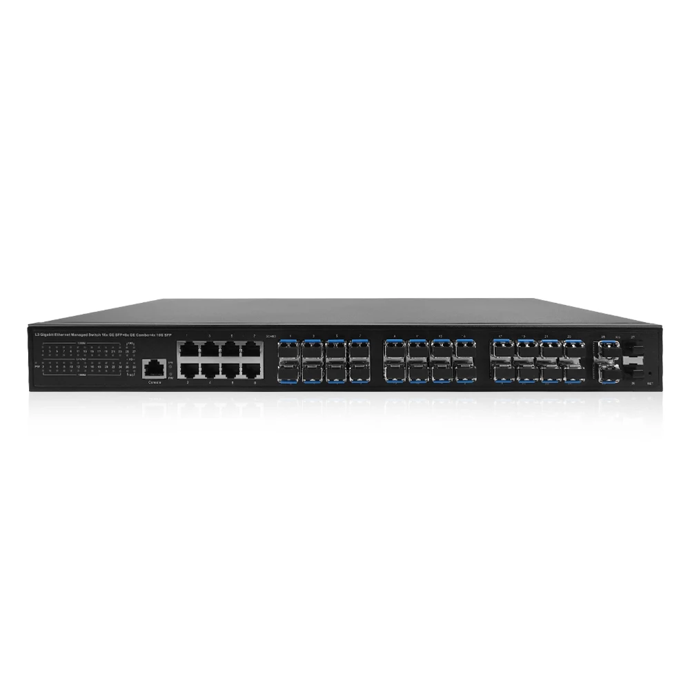 

【Brand new】Advanced 28 Port L3 Managed Switch 16 SFP 8 Combo RJ45 SFP 4 SFP Plus 512Gbps 92Mpps Industrial Network Solution