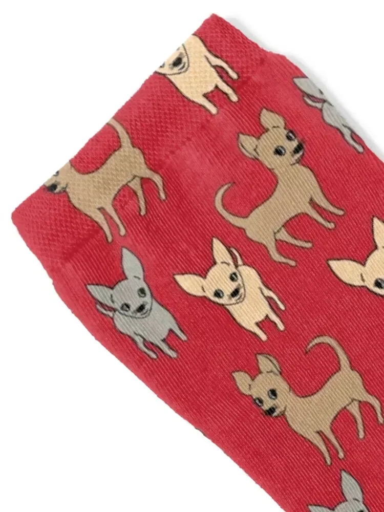 Chihuahua chihuahuas - red Socks retro tennis Wholesale Men's Socks Women's