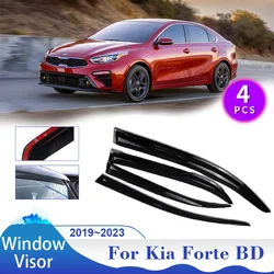 For Kia Forte Cerato K3 BD 2019~2023 Car Window Door Visor Vent Smoke Cover Awnings Shelters Sun Rain Guard Deflector Accessorie