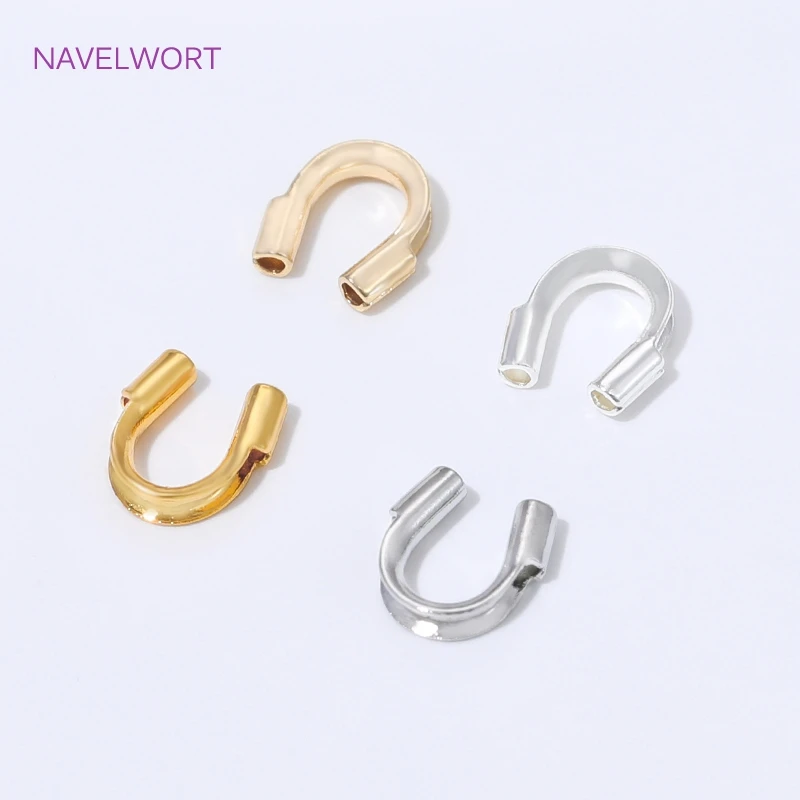 50/100 قطعة 18K مطلية بالذهب سلك نحاسي الحرس الحرس حماة الحلقات U شكل المشابك موصل ، DIY بها بنفسك صنع المجوهرات اكسسوارات #5