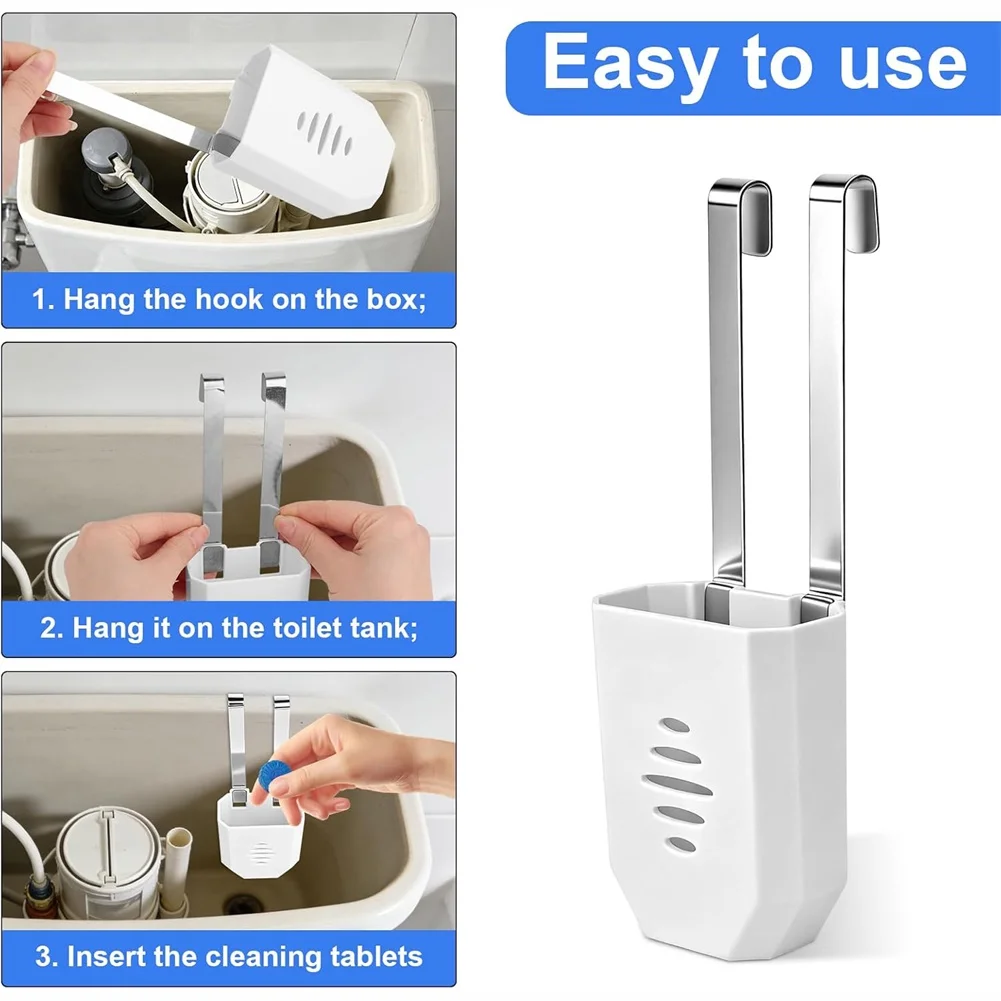 White Cistern Tablet Holder 2pcs Set for Toilet Cleaner Tabs Block Compatible with Older and Modern Wall Cisterns