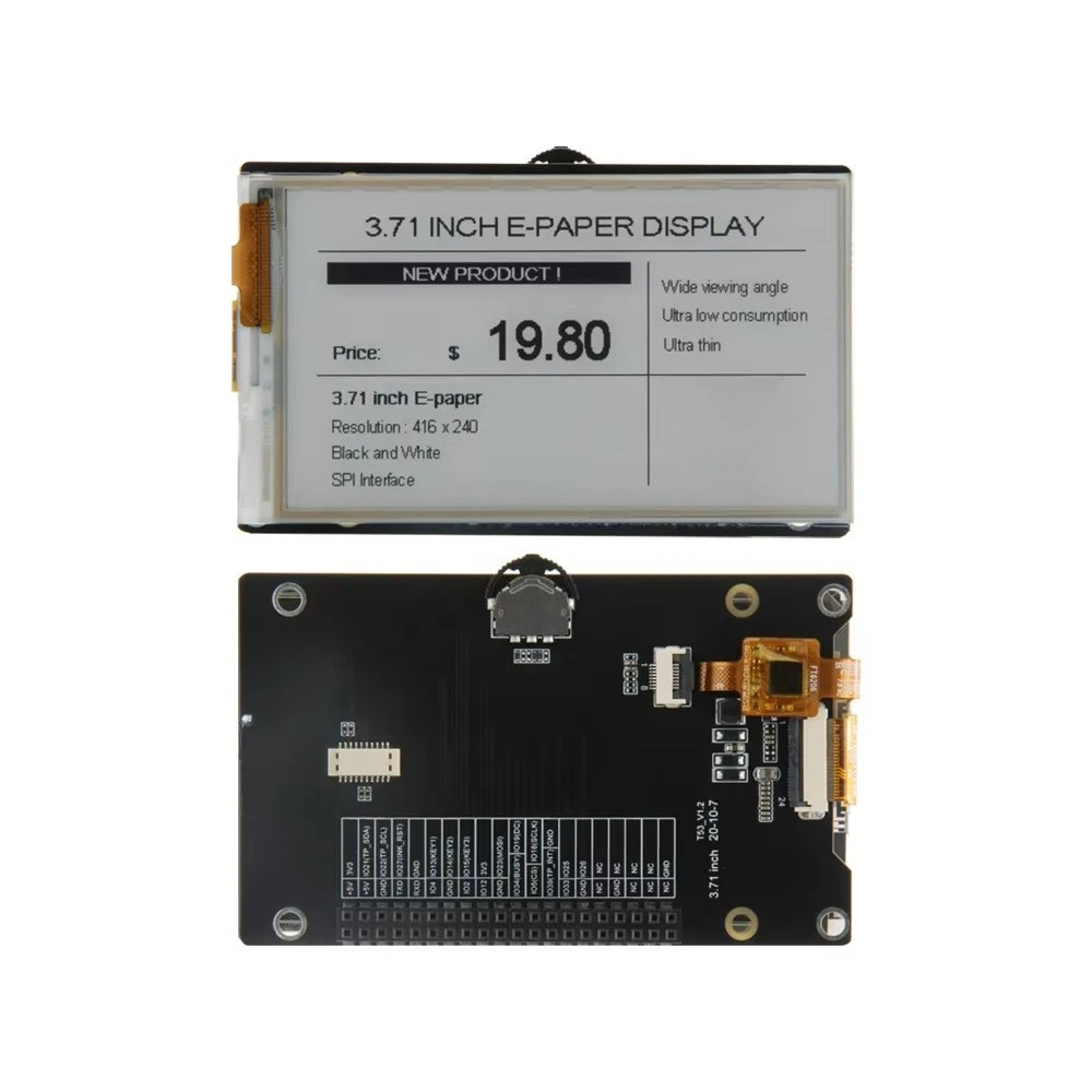 E-Ink Display Development Board 3.71 Inch for Raspberry Pi E-Paper Modules