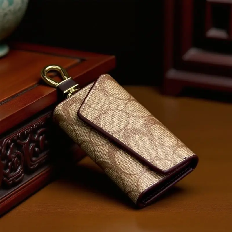 New European and American Style Canvas Car Key Case, Unisex, Large Capacity Key Holder for Men