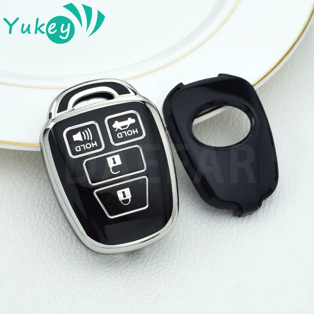 4 Buttons TPU Remote Key Case Fob Shell Cover for Toyota Aqua Ractis Vitz RAV4 HiAce Land Cruiser Skin Holder 2010-2019