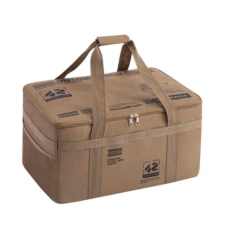 30L/42L Foldable Camping Storage Box, Insulated Waterproof Large Capacity Outdoor Picnic Tableware Case for Field Camping