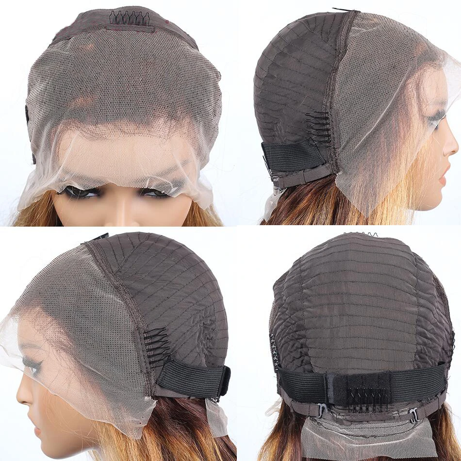 Highlight Wig Human Hair Bob Wig Straight Lace Front Wig Remy Brazilian Short Bob Human Hair Wigs For Women T Lace Human Hair