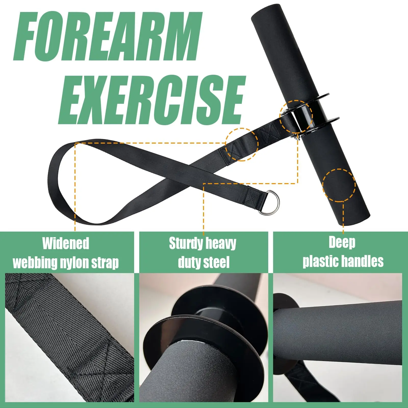 Entrenador de fuerza de agarre para antebrazo y muñeca rodillo - imagen 4