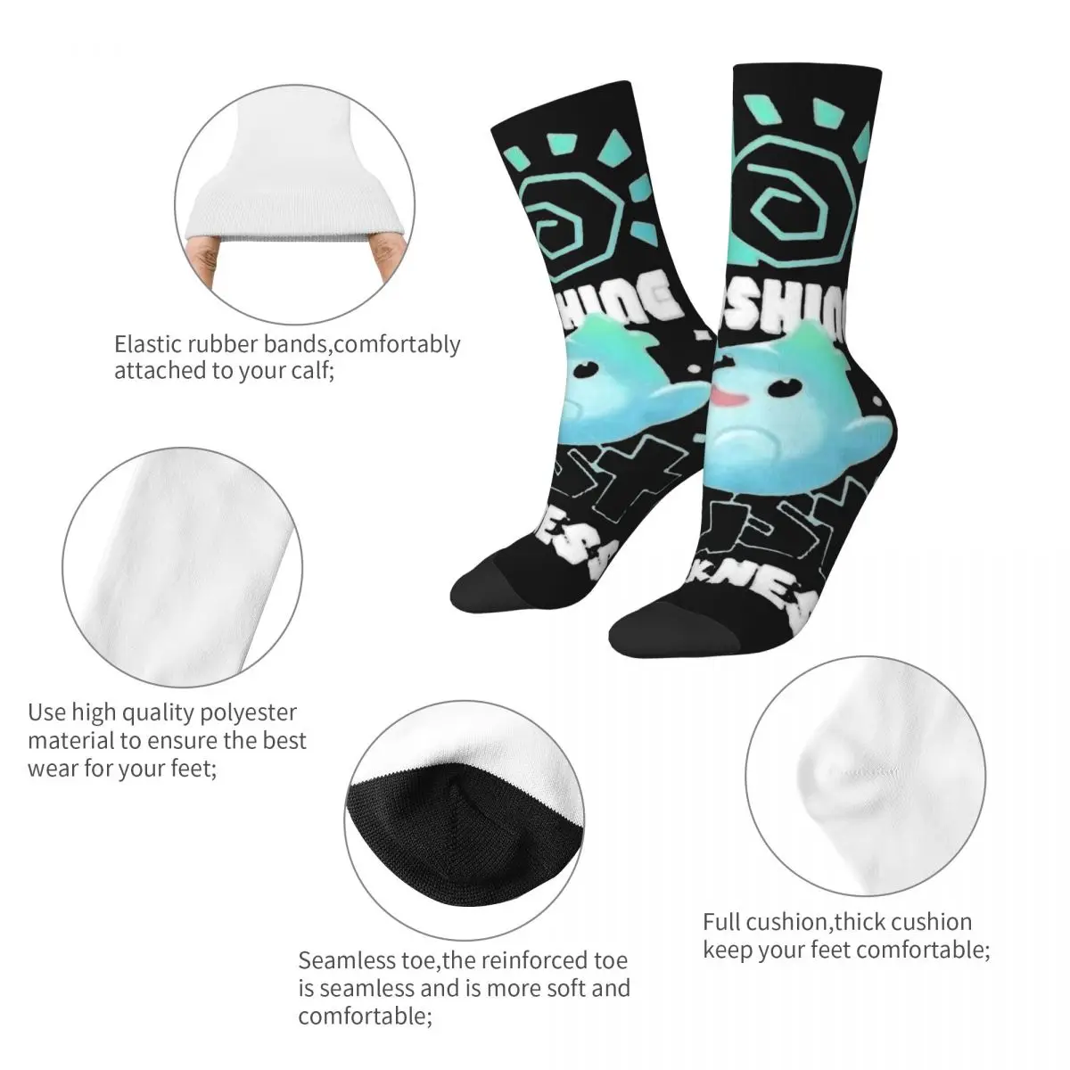 Happy Funny Male Men Socks Novelty Lumalee Classic T-Shirt No Sunshine Just Darkness Sock Sport Women Stockings