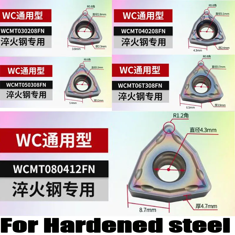 

HRC55 WCMX030208FN/ WCMX040208FN/ WCMT050308FN /WCMT06T308FN/WCMT080412FN CNC U-Drill Carbide Drilling Insert For Hardened steel