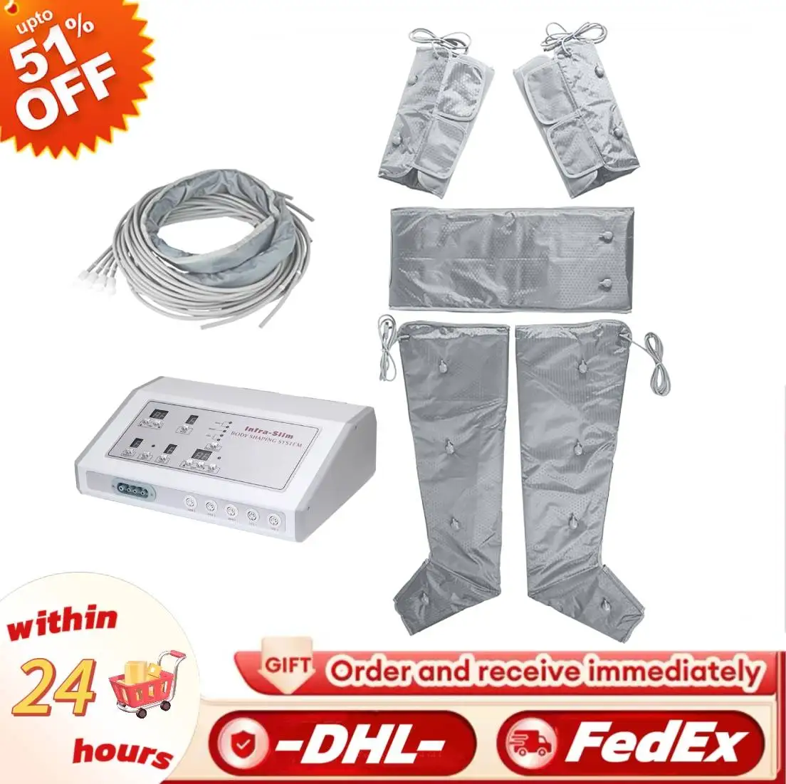 

400W Far-infrared Ray Heating Air Pressure Slimming Suit with Controller 6 Modes Pressotherapy Body Weight Loss SPA Machine