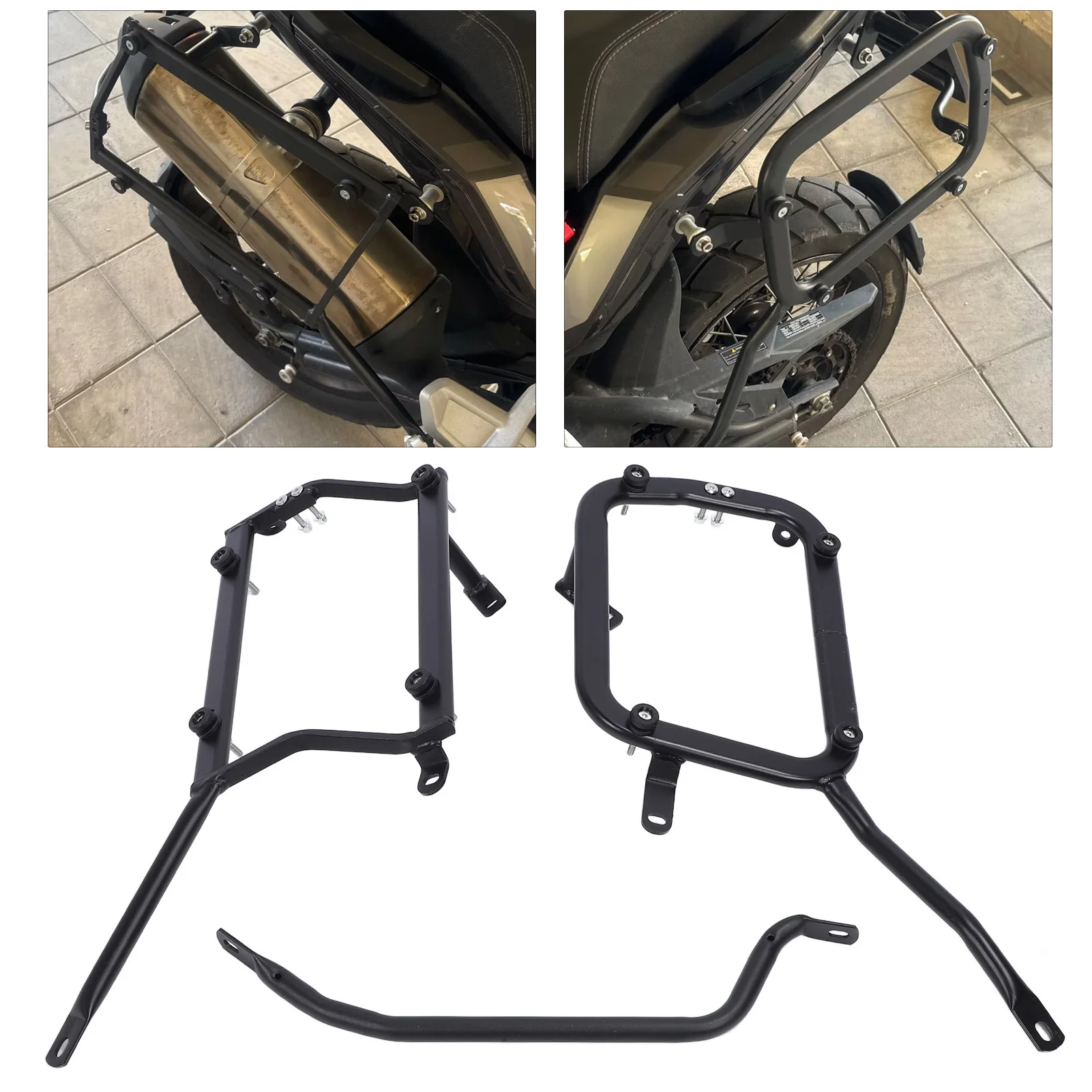 

Motorcycle Side Luggage Rack Metal Strong Load Bearing Enhanced Safety Side Storage Rack Replacement for Benelli TRK 502x