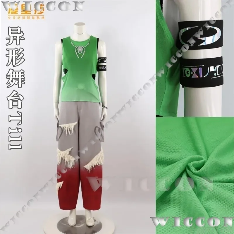 w;3.c\6;h'8/Till R7 Blink Gone Anime Alien Stage Cosplay Costume Top Pant Prop Necklace Wig Idol Set Men Party Hallow5'u.9;m\4/p - view 4