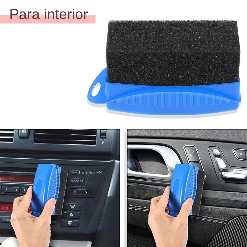 Car Wheel Polishing Waxing Sponge Brush With Cover ABS Washing Cleaning Tire Contour Dressing Applicator Pads Detail Accessories